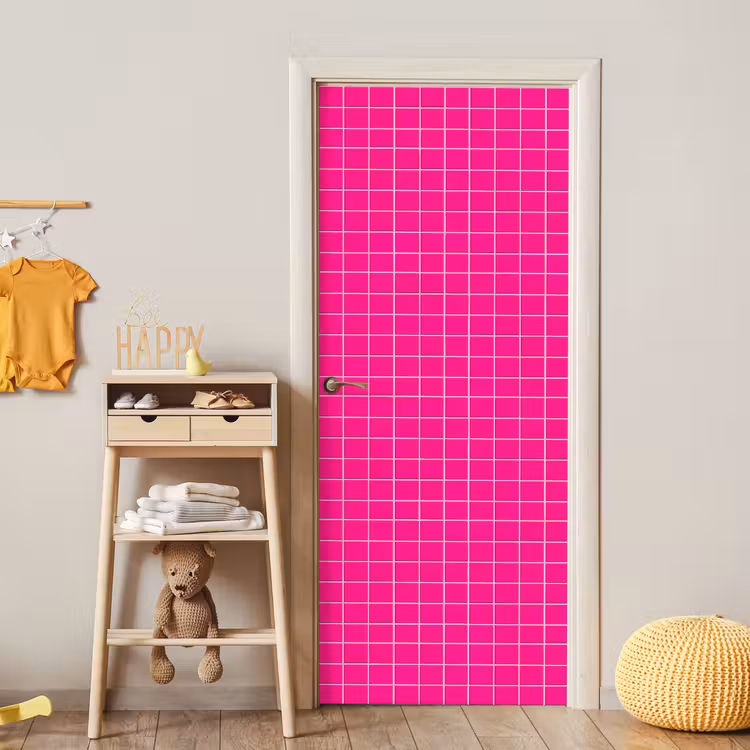 Tegels - Vierkant - Fuchsia deurposter klein 289 -sfeer4