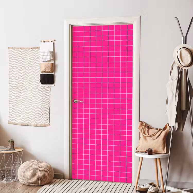 Tegels - Vierkant - Fuchsia deurposter klein 289 -sfeer6