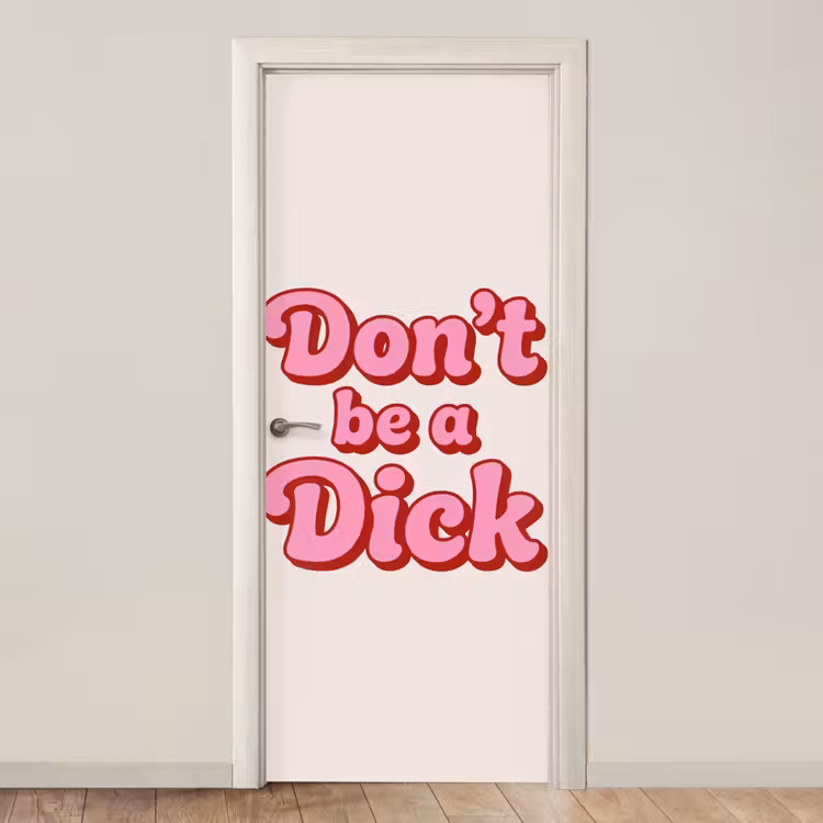 Tekst - Boodschap - Roze deurposter klein -3d_beige