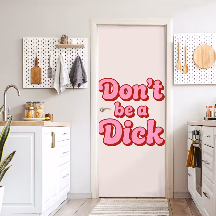 Tekst - Boodschap - Roze deurposter klein -sfeer5