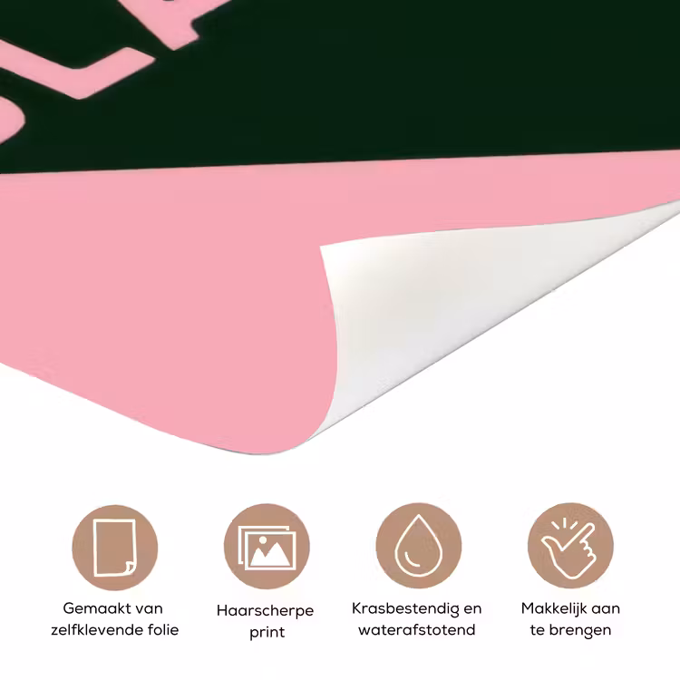 Tekst - Grafisch - Groen - Schaduw deurposter klein -closeup_NL