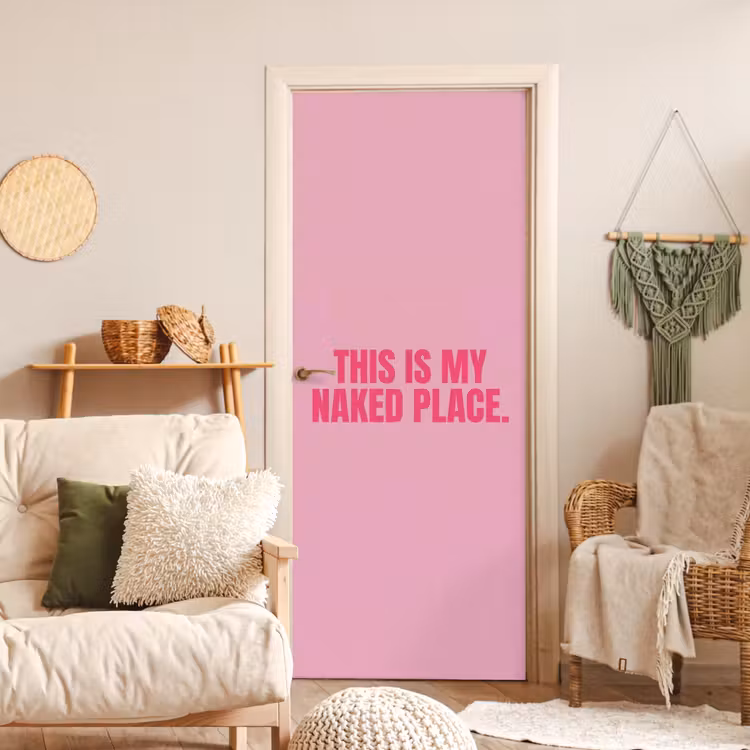 Tekst - Modern - Roze deurposter klein -sfeer2