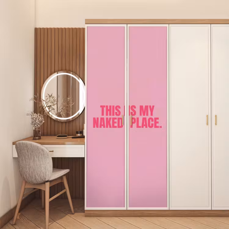 Tekst - Modern - Roze deurposter klein -sfeer3