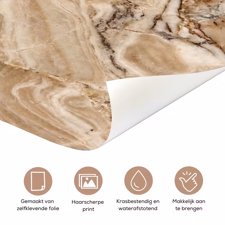 Textuur - Aders - Abstract - Modern - Beige deurposter klein -closeup_NL