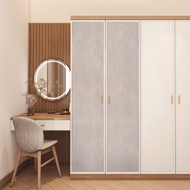 Textuur - Effen - Abstract - Beige deurposter klein -sfeer3