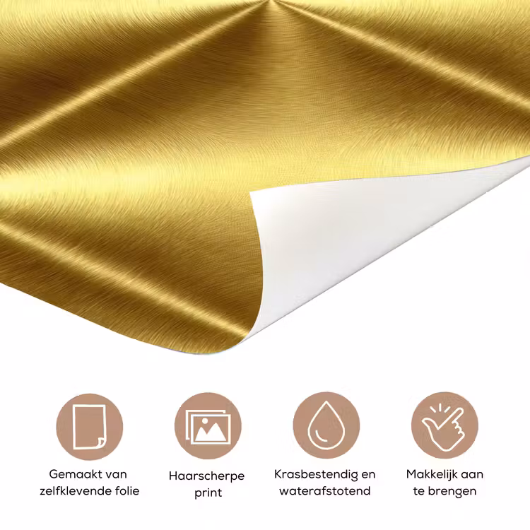 Textuur - Geborsteld Goud - Industrieel - Metallic deurposter klein 289 -closeup_NL