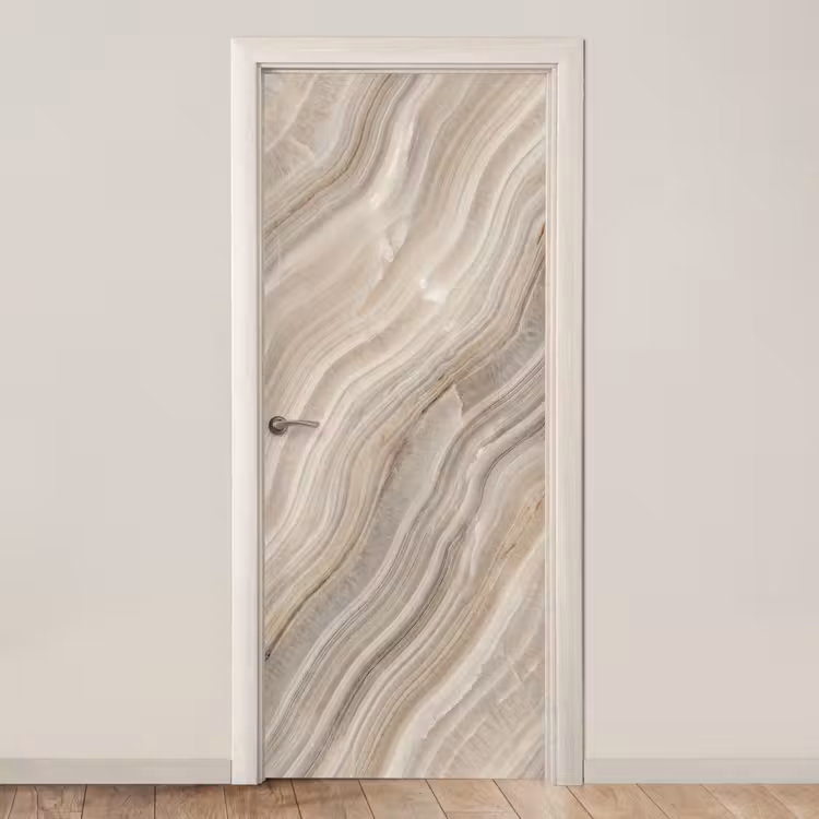 Textuur - Golvend - Abstract - Modern - Beige deurposter klein -3d_beige