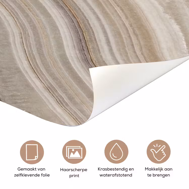 Textuur - Golvend - Abstract - Modern - Beige deurposter klein -closeup_NL
