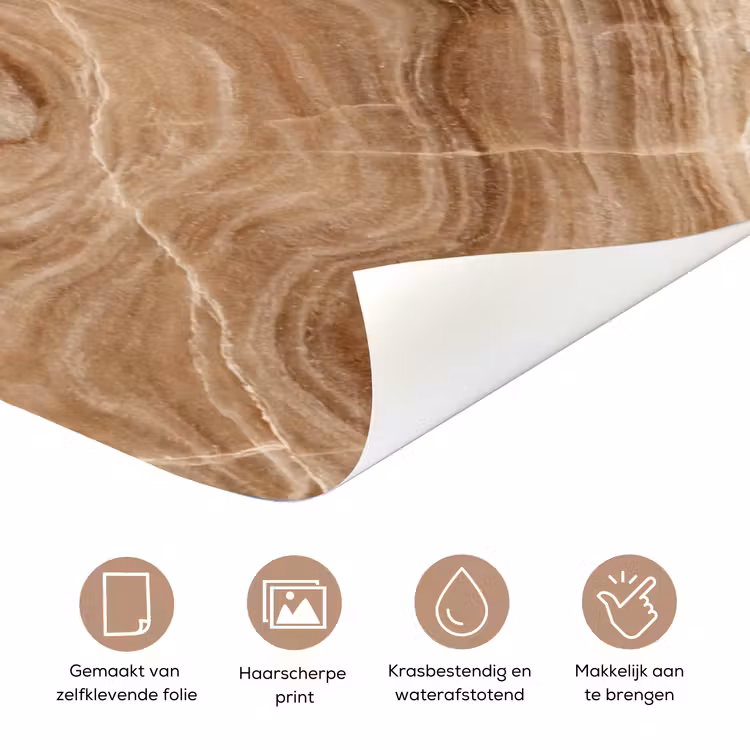 Textuur - Golvend - Abstract - Warm - Bruin deurposter klein -closeup_NL