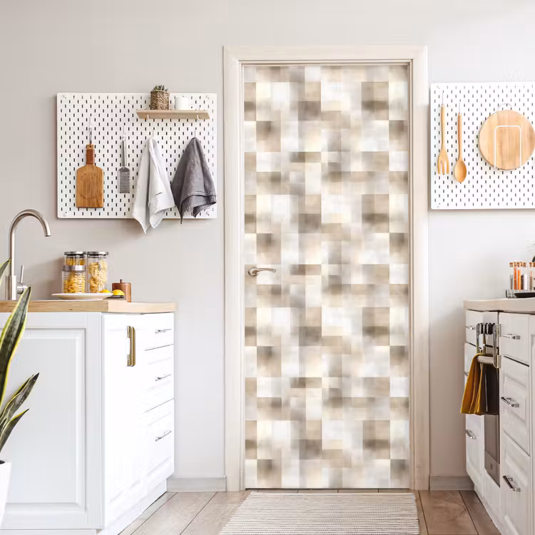 Textuur - Linnen - Beige deurposter klein 289 -sfeer5