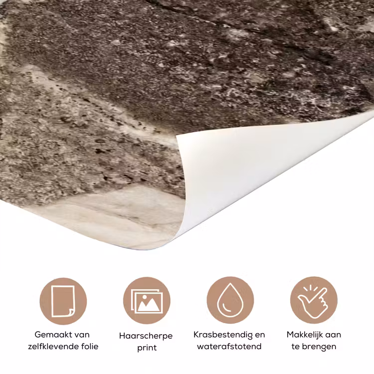 Textuur - Marmer - Abstract - Beige - Bruin deurposter klein -closeup_NL