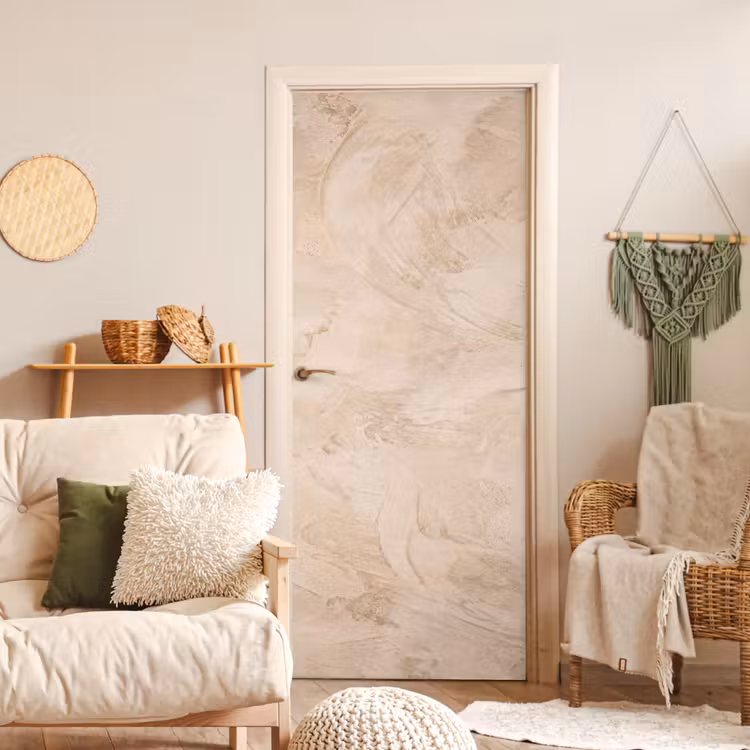 Textuur - Patroon - Abstract - Modern - Beige deurposter klein -sfeer2