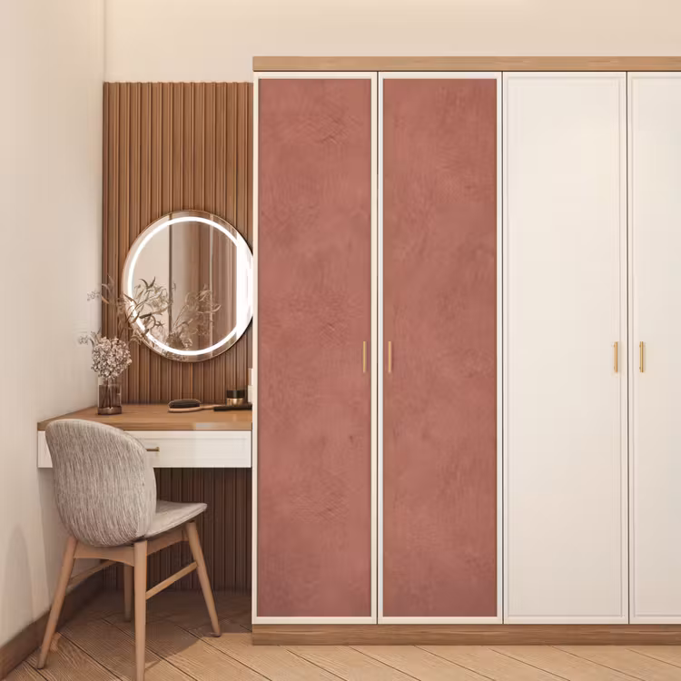 Textuur - Roodbruin - Grof - Modern deurposter klein -sfeer3