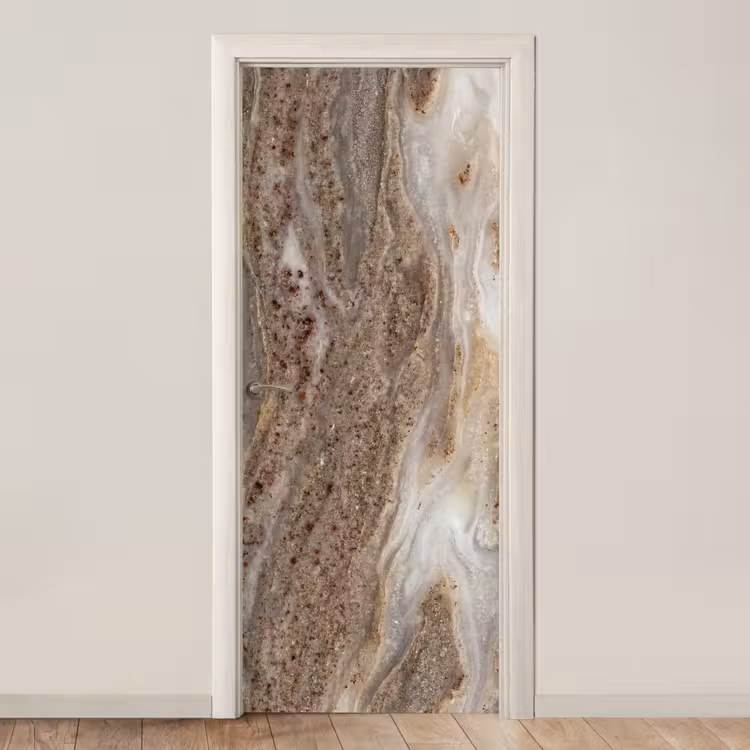 Textuur - Steen - Abstract - Beige deurposter klein -3d_beige