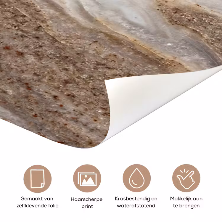 Textuur - Steen - Abstract - Beige deurposter klein -closeup_NL