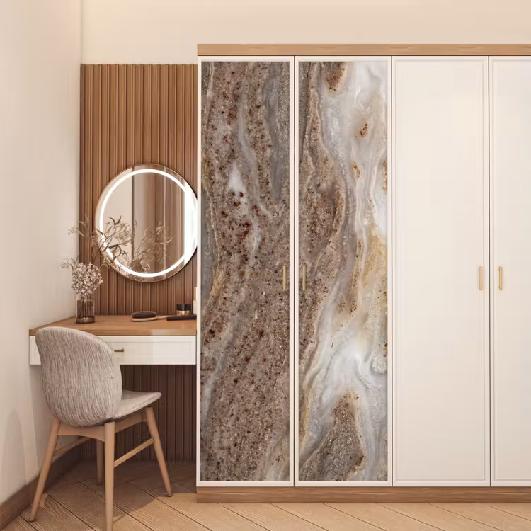 Textuur - Steen - Abstract - Beige deurposter klein -sfeer3