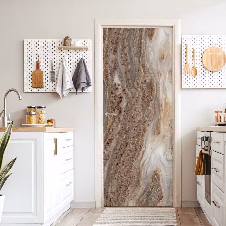 Textuur - Steen - Abstract - Beige deurposter klein -sfeer5
