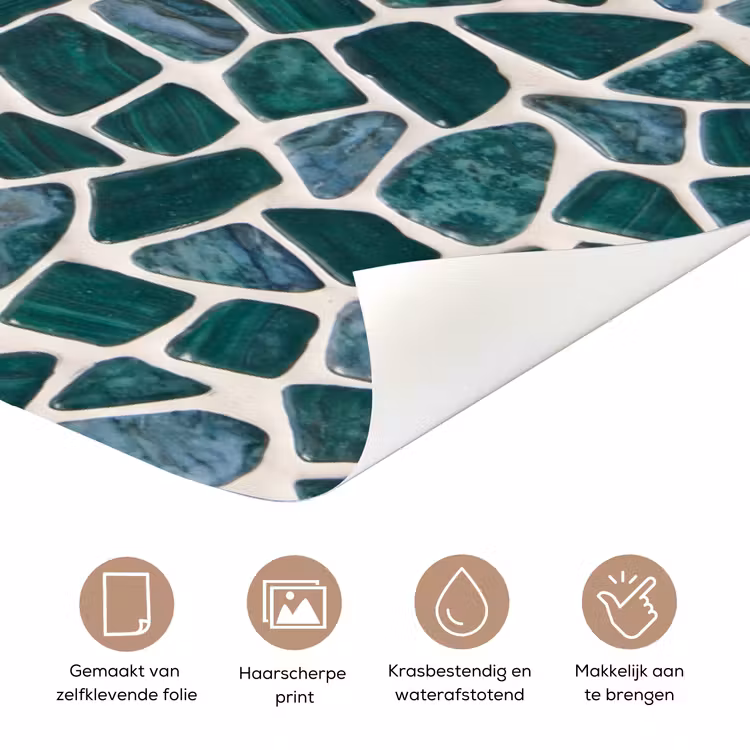 Textuur - Steen - Groen - Abstract - Patroon deurposter klein -closeup_NL
