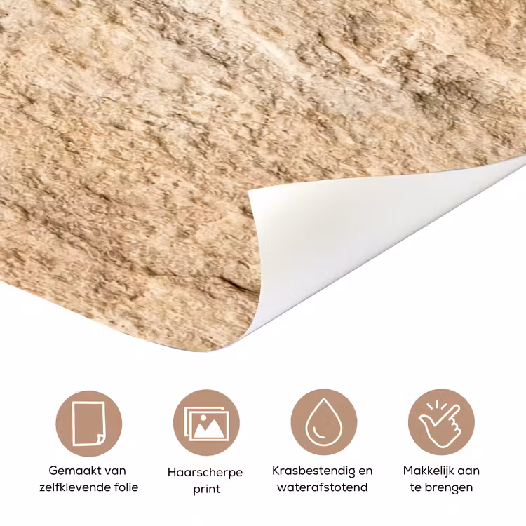 Textuur - Steen - Natuur - Beige deurposter klein -closeup_NL