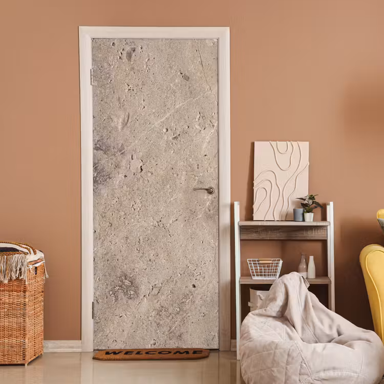 Textuur - Steen - Patroon - Rustiek - Beige deurposter klein -sfeer1