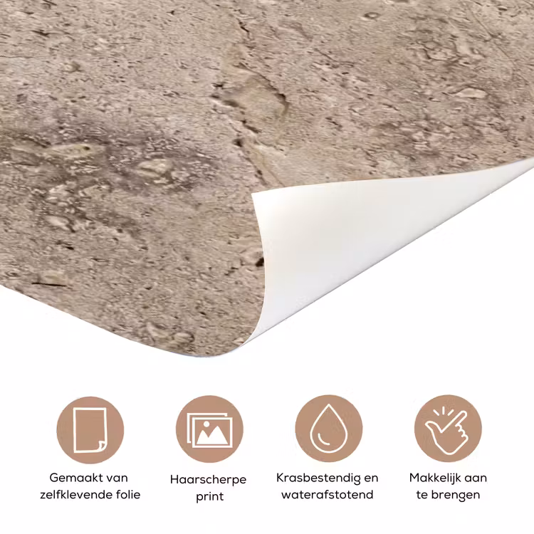 Textuur - Steen - Patroon - Rustiek - Beige deurposter klein -closeup_NL