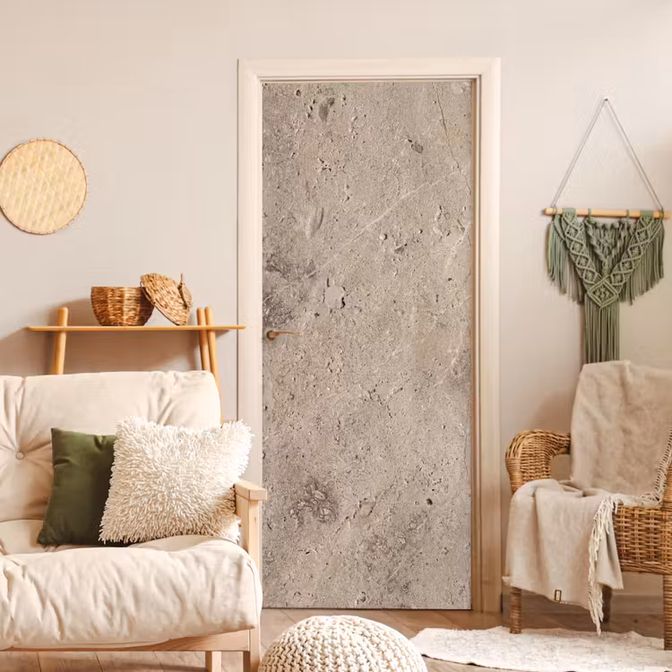 Textuur - Steen - Patroon - Rustiek - Beige deurposter klein -sfeer2