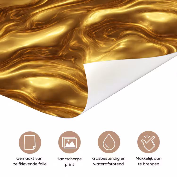 Textuur - Vloeibaar - Organisch - Goud deurposter klein 289 -closeup_NL