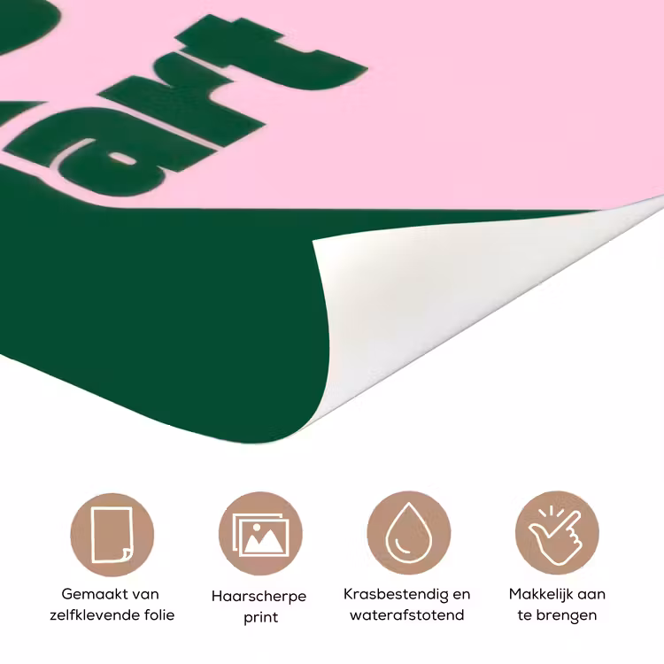 This is art - Schaduw - Roze deurposter klein -closeup_NL