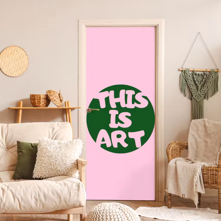 This is art - Tekst - Cirkel - Groen deurposter klein -sfeer2