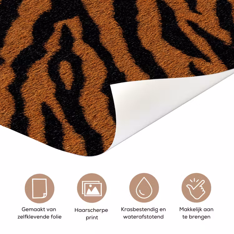 Tijger - Vacht - Zwart deurposter klein 289 -closeup_NL