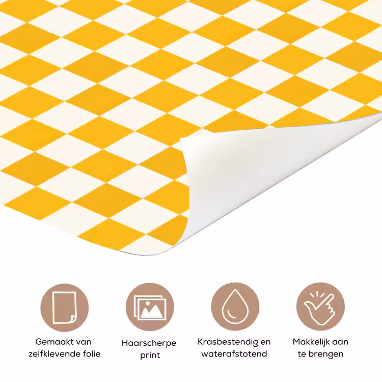 Traditioneel - Patroon - Geel deurposter klein 289 -closeup_NL