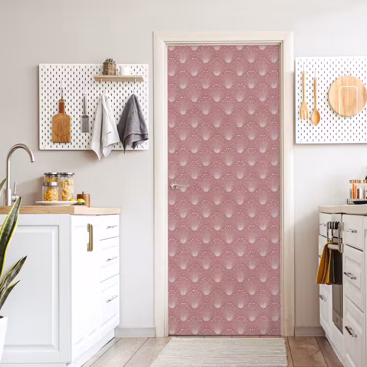Trendy - Patroon - Roze deurposter klein 289 -sfeer5