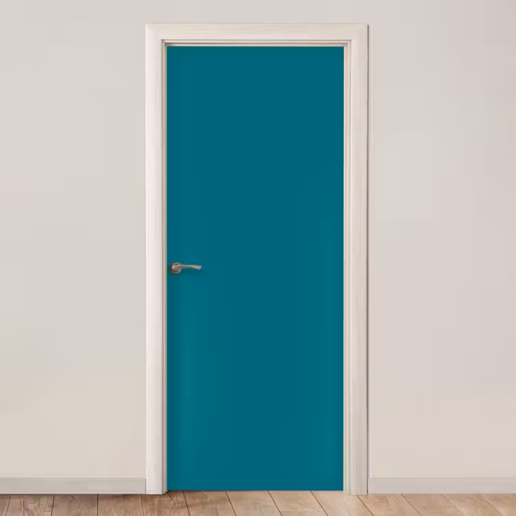 Tropical - Peacock - Blauw deurposter klein 289 -3d_beige