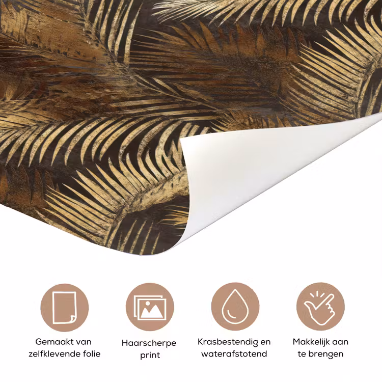 Tropisch - Bladeren - Goud deurposter klein 289 -closeup_NL