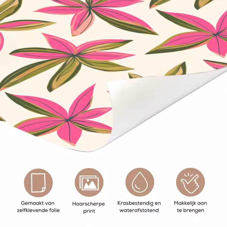 Tropisch - Bloem - Roze deurposter klein 289 -closeup_NL