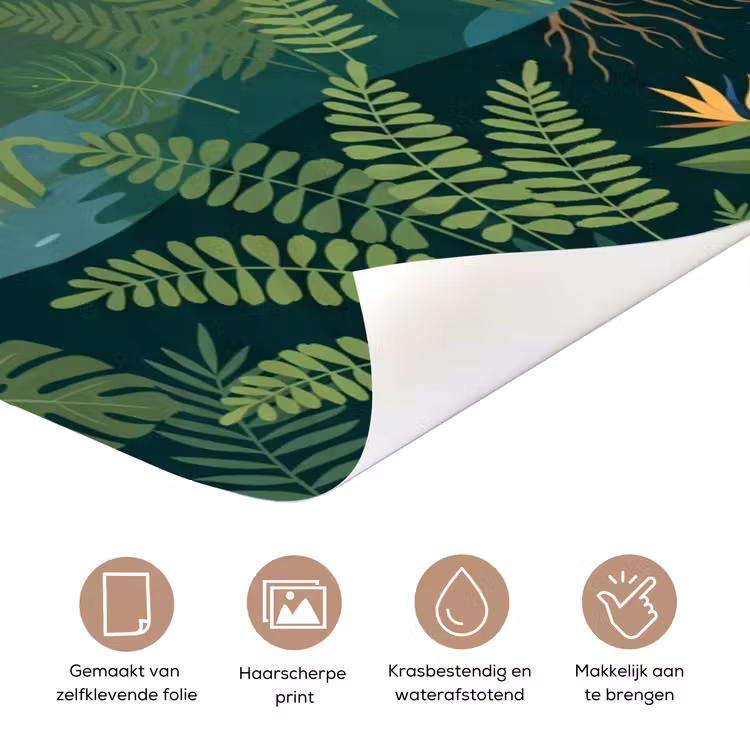 Tropisch - Jungle - Groen deurposter klein -closeup_NL