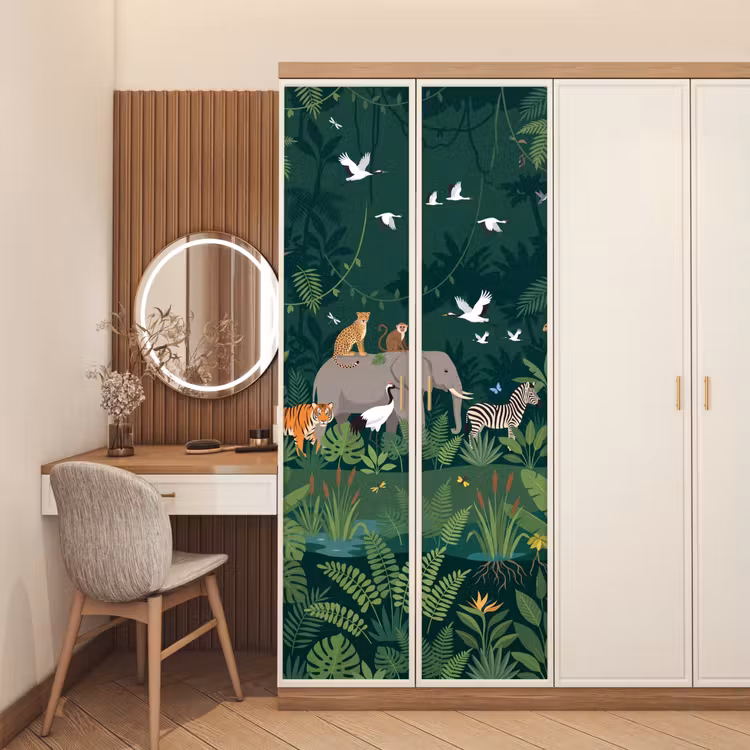 Tropisch - Jungle - Groen deurposter klein -sfeer3