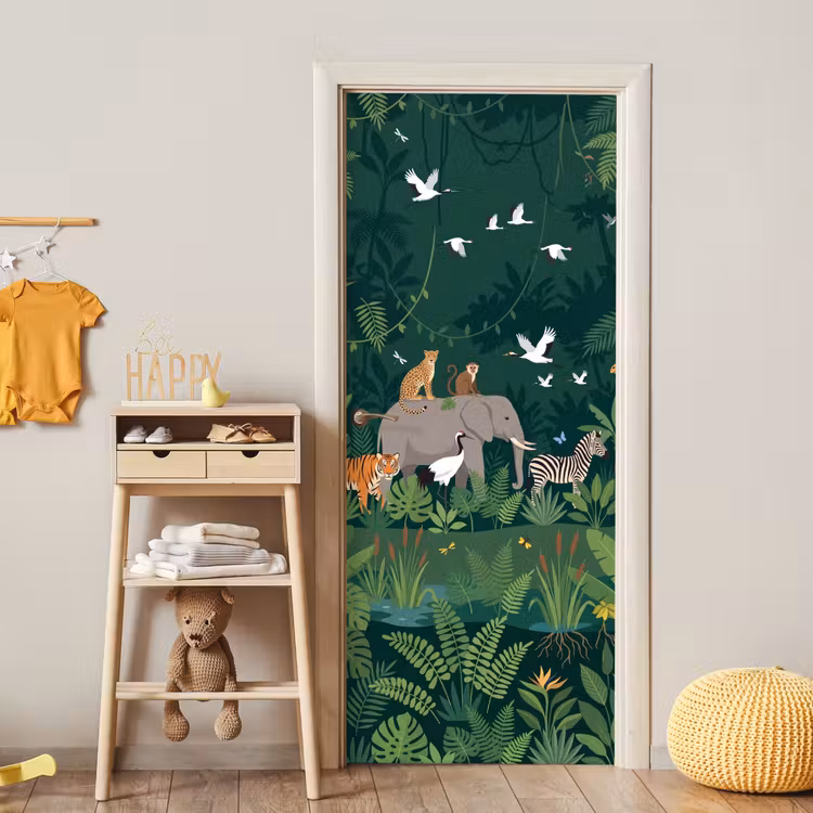 Tropisch - Jungle - Groen deurposter klein -sfeer4