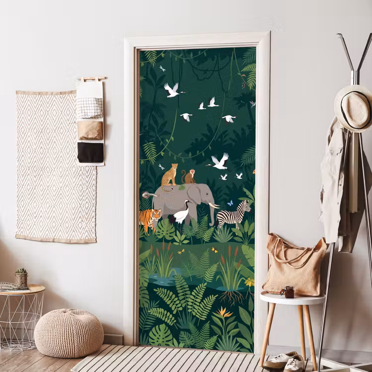 Tropisch - Jungle - Groen deurposter klein -sfeer6