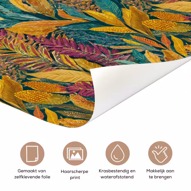 Tropische - Botanisch - Patroon - Kleurrijk - Exotisch deurposter klein 289 -closeup_NL