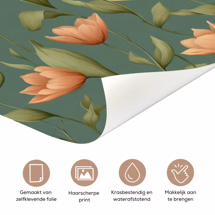 Tulpen - Botanisch - Groen deurposter klein 289 -closeup_NL