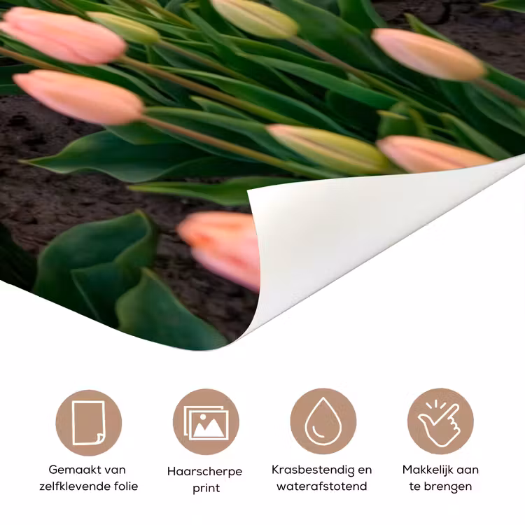 Tulpen - Landschap - Roze deurposter klein -closeup_NL