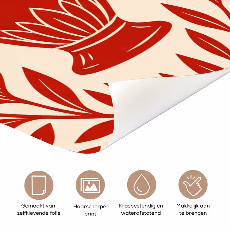 Vaas - Planten - Decoratie - Abstract - Rood deurposter klein -closeup_NL