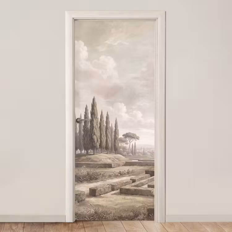 Vallei - Tuin - Natuur - Groen deurposter klein -3d_beige