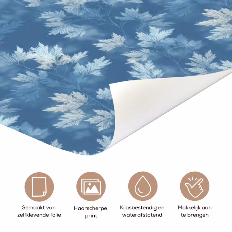 Varen - Botanisch - Patroon - Grijsblauw deurposter klein 289 -closeup_NL