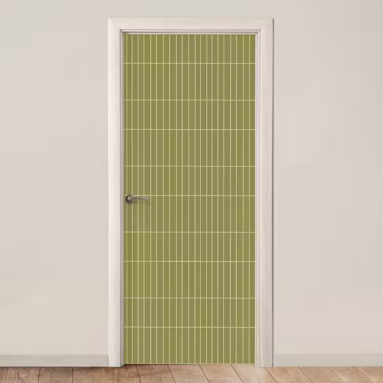 Verticaal - Wandtegel - Olijfgroen deurposter klein 289 -3d_beige