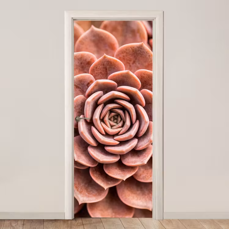 Vetplant - Organisch - Roze deurposter klein -3d_beige