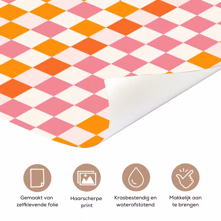 Vierkant - Patroon - Oranje deurposter klein 289 -closeup_NL