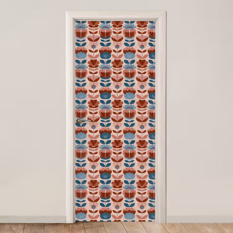 Vintage - Motief - Kleurrijk deurposter klein 289 -3d_beige