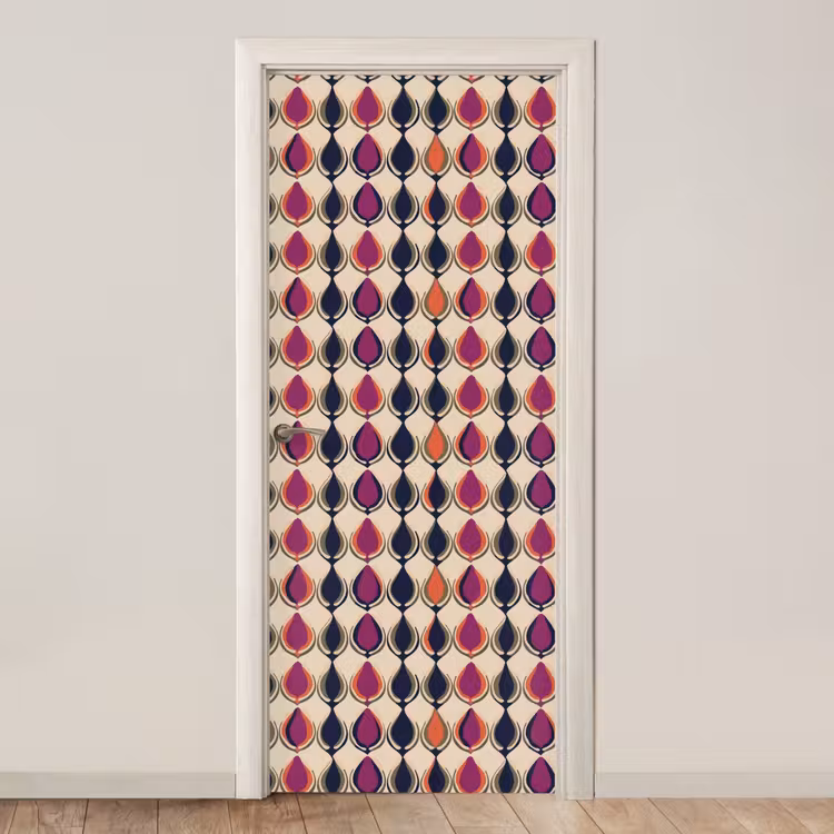 Vintage - Retro - Kleurrijk deurposter klein 289 -3d_beige